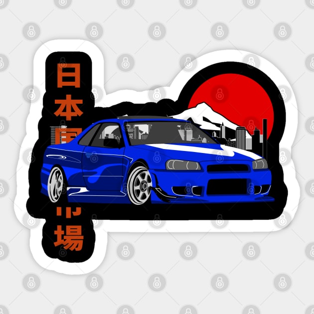 Nissan Skyline GT-R R34 JDM Legend Sticker by Rebellion Store